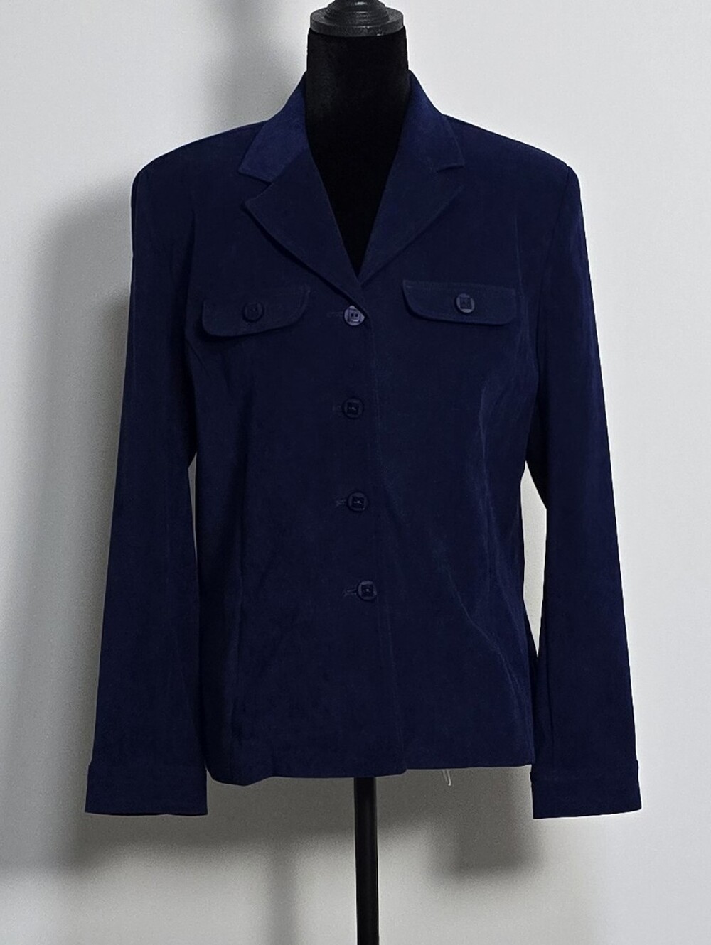 Southern Lady Navy Button-Up Blazer